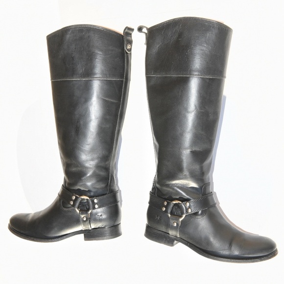 Frye Shoes - Frye Leather Phillip Harness Sidezip Boot Size 8B